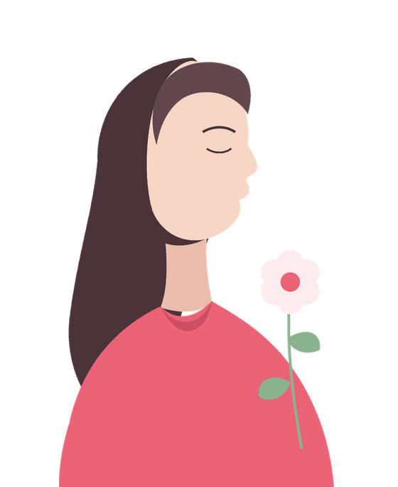 Ilustracja kobiety z kwiatem